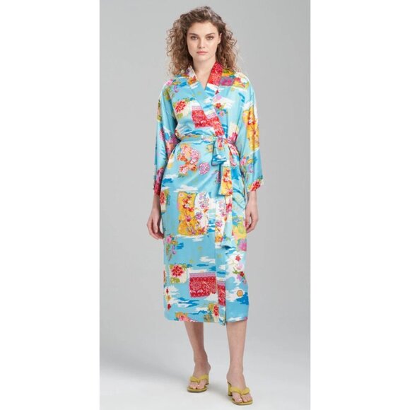Natori Pacifica Multicolor Geisha Robe Size Small Sleepwear Asian lightweight - Picture 8 of 10